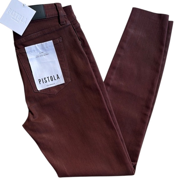 pistola Denim - NWT Pistola Aline High Rise Skinny Jeans Coated Black Cherry Size 26